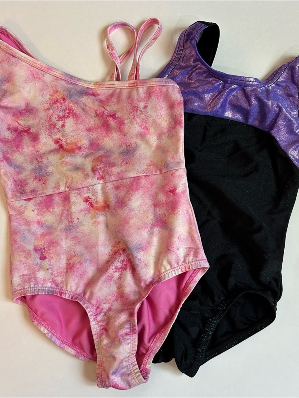 Bundle of Two Girls XS Leotards | Cat and Jack | Lizatards | Pink, Black, Purple